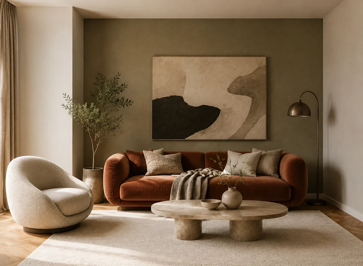 Living room after AI room design makeover
